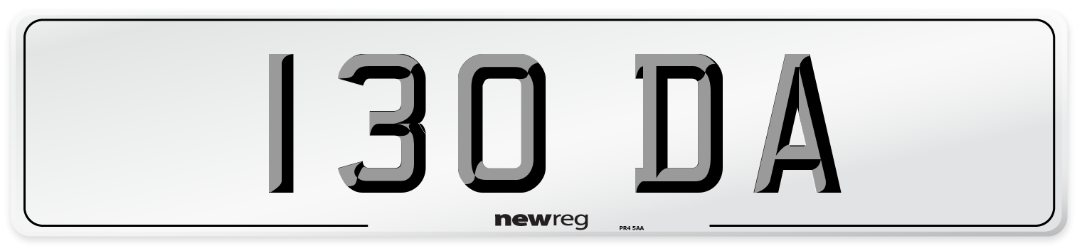130 DA Number Plate from New Reg